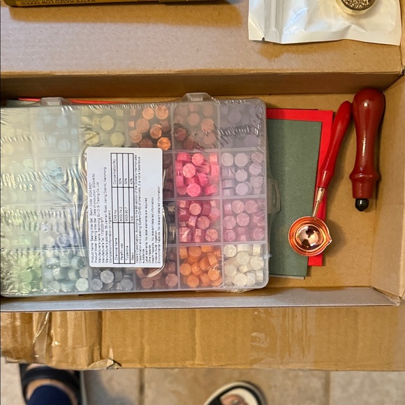 Wax Seal Stamp Kit w/ Melting Spoon, Sealing Wax, Tealight Candles & Stamp - Picture 3 of 4